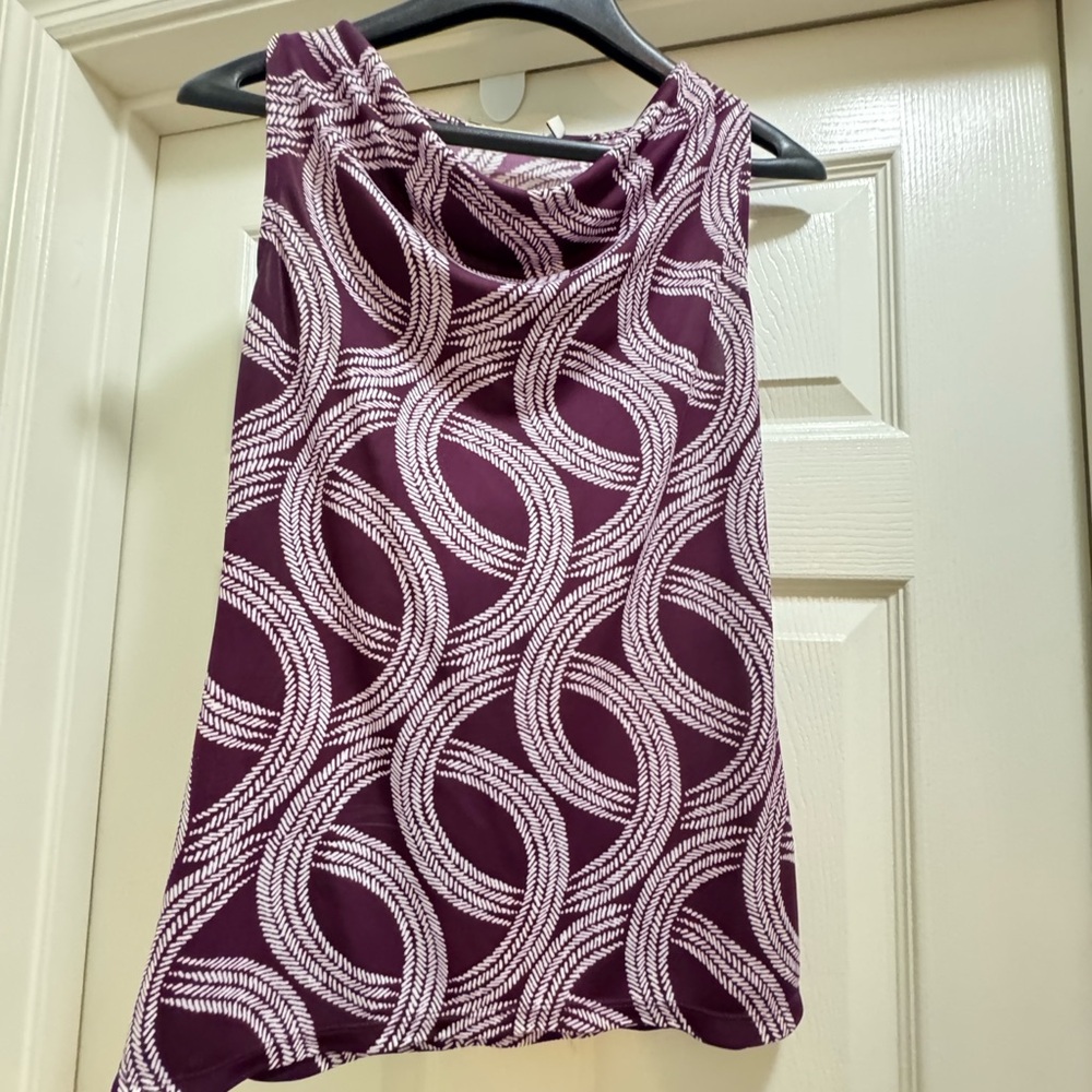 The Limited Purple and White Blouse